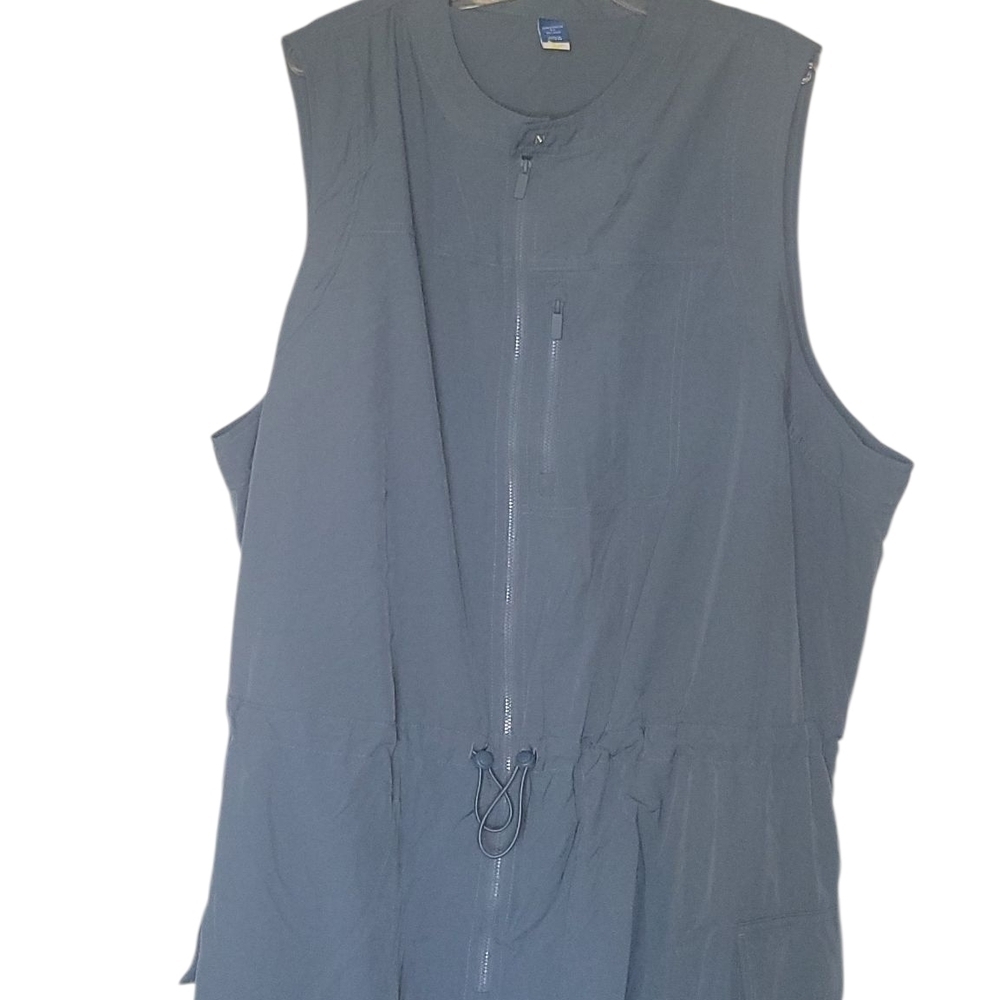 Olive Sleeveless Zip-Up Stretchtech Romper Size 4X - Picture 2 of 4
